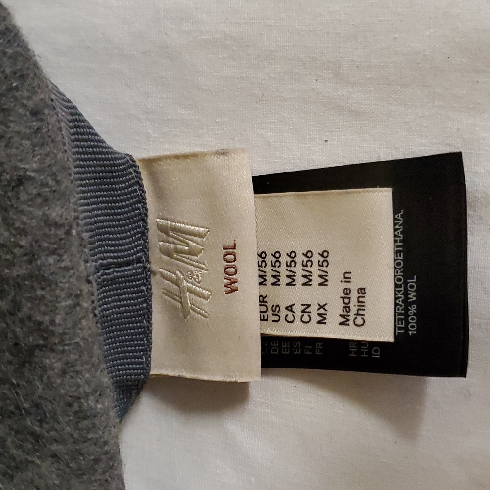 Medium 56 H & M 100 %Wool Gray Fashion Cap - Picture 5 of 5